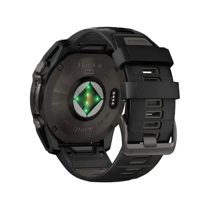 Garmin fēnix 8 Unisex Carbon Gray DLC Titanium with Pebble Gray Band Solar Amoled Sapphire Long-Lasting Battery Life Dive-Rated Built-in LED Flashlight 51 Millimeters Premium Multisport GPS Smartwatch - 010-02907-10