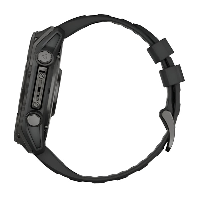 Garmin fēnix 8 Unisex Carbon Gray DLC Titanium with Pebble Gray Band Amoled Sapphire Long-Lasting Battery Life Dive-Rated Built-in LED Flashlight 51 Millimeters Premium Multisport GPS Smartwatch - 010-02905-20