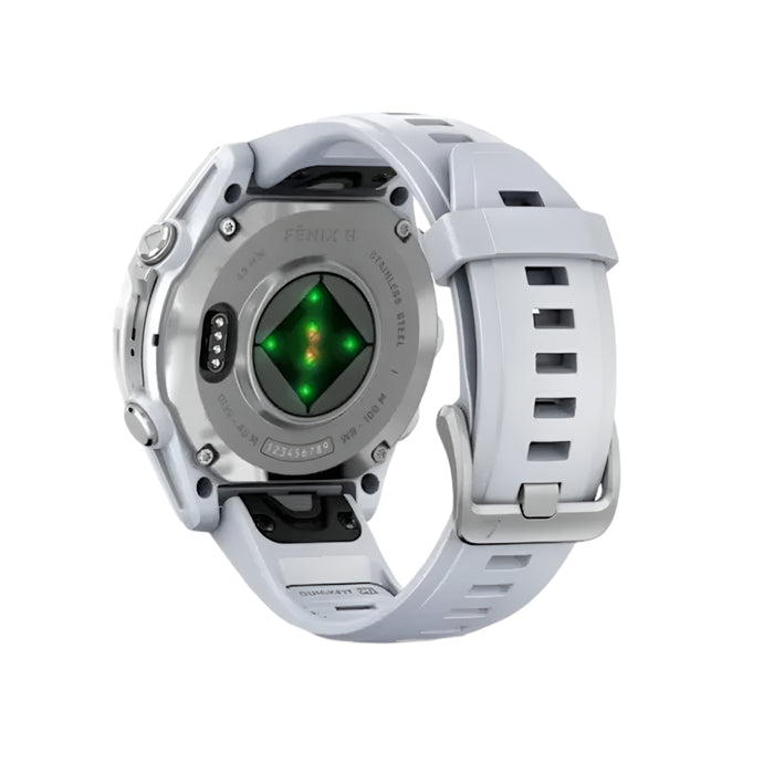 Garmin fēnix 8 Unisex Silver With Whitestone Band Amoled Long-Lasting Battery Life Dive-Rated Built-in LED Flashlight 43 Millimeters Premium Multisport GPS Smartwatch - 010-02903-00