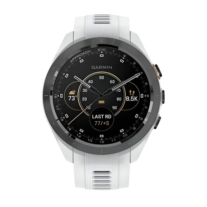 Garmin Approach S70 Black Ceramic Bezel with White Silicone Band 42mm Premium GPS Golf Watch - 010-02746-00
