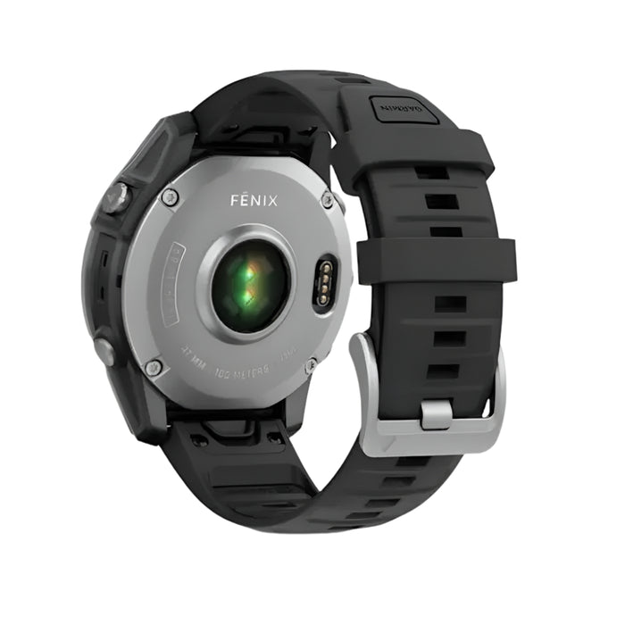 Garmin fēnix E Unisex Stainless Steel with Black Band Amoled Long-Lasting Battery Life 47 Millimeters Premium Multisport GPS Smartwatch - 010-03025-02