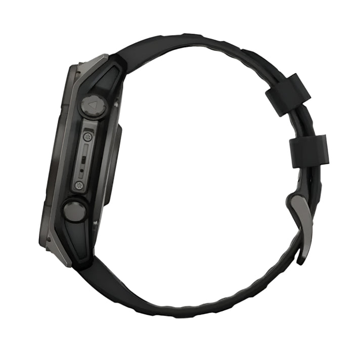 Garmin fēnix 8 Unisex Carbon Gray DLC Titanium with Pebble Gray Band Solar Amoled Sapphire Long-Lasting Battery Life Dive-Rated Built-in LED Flashlight 51 Millimeters Premium Multisport GPS Smartwatch - 010-02907-10