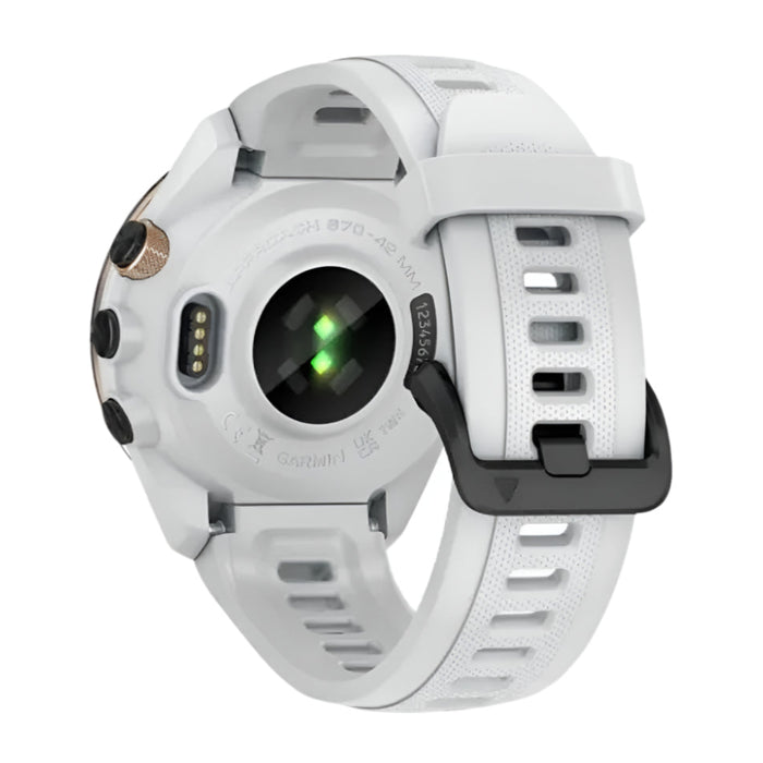 Garmin Approach S70 Black Ceramic Bezel with White Silicone Band 42mm Premium GPS Golf Watch - 010-02746-00