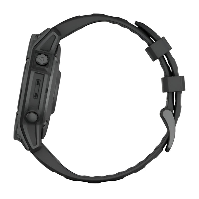 Garmin fēnix E Unisex Slate Gray Steel with Black Band Amoled Long-Lasting Battery Life 47 Millimeters Premium Multisport GPS Smartwatch - 010-03025-03