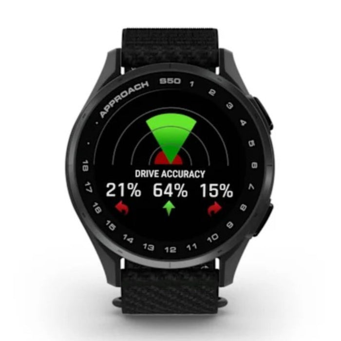 Garmin Approach® S50 Unisex Cream Gold Aluminum Bezel with Ivory ComfortFit Nylon Band Amoled Display On-Course Features Wrist-Based Heart Rate Advanced Golf GPS Smartwatch - 010-03010-01