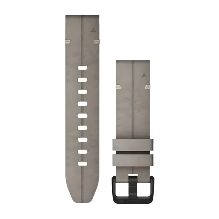 Garmin QuickFit Vented Carbon Shale Gray Suede Leather Titanium Bracelet Watch Band - 010-12876-00