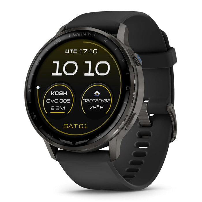 Garmin D2™ Air X15 Unisex Slate With Black Silicone Band LED Flashlight Health And Fitness Features Aviation Weather Built-in Microphone/Speaker Versatile Aviator Smartwatch With GPS - 010-03014-51