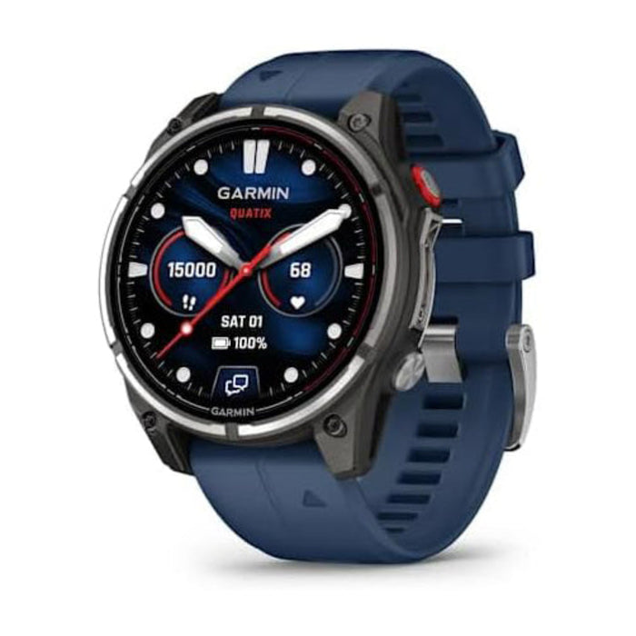 Garmin Quatix® 8 Pro – 47MM Unisex Blue Band AMOLED Display InReach® Technology For Satellite And LTE Connectivity Ultimate Nautical Smartwatch - 010-03198-50