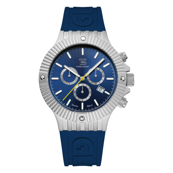 Glock Unisex Blue Dial Silicone Rubber Band Chronograph Swiss Quartz Watch - GW-37-1-24