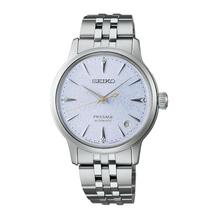 Seiko Men's Light Blue Dial Silver Stainless Steel Band Analog Automatic Watch - SRPL61