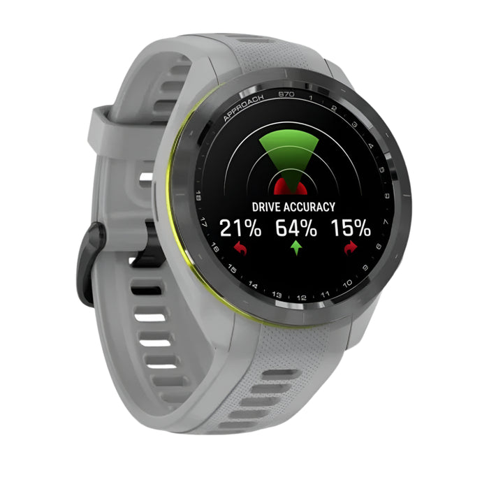 Garmin Approach S70 Black Ceramic Bezel with Powder Gray Silicone Band 42mm Premium GPS Golf Watch - 010-02746-01