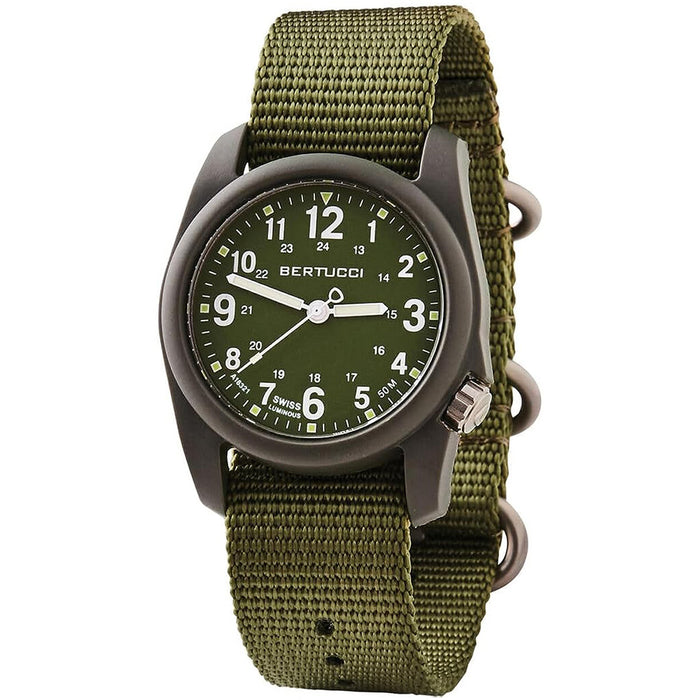 Bertucci DX3 Field Men's Olive Dial Forest Nylon Band Analog Japanese Quartz Watch - 11117