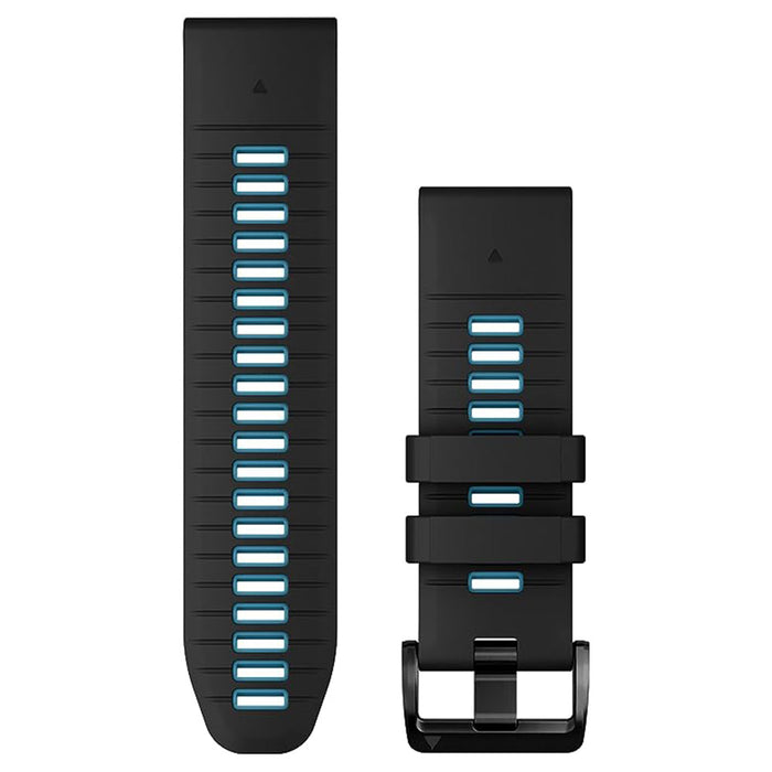 Garmin QuickFit 26 mm Black/Cirrus Blue Silicone Watch Band - 010-13281-05