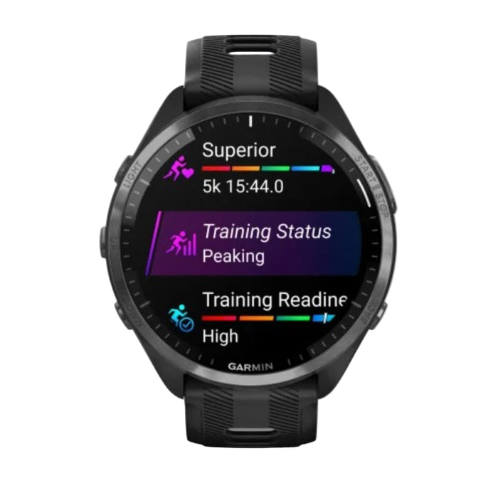 Garmin Colorful Amoled Display Training Metrics Recovery Insights Black Powder Gray Forerunner 965 Running Smartwatch - 010-02809-00