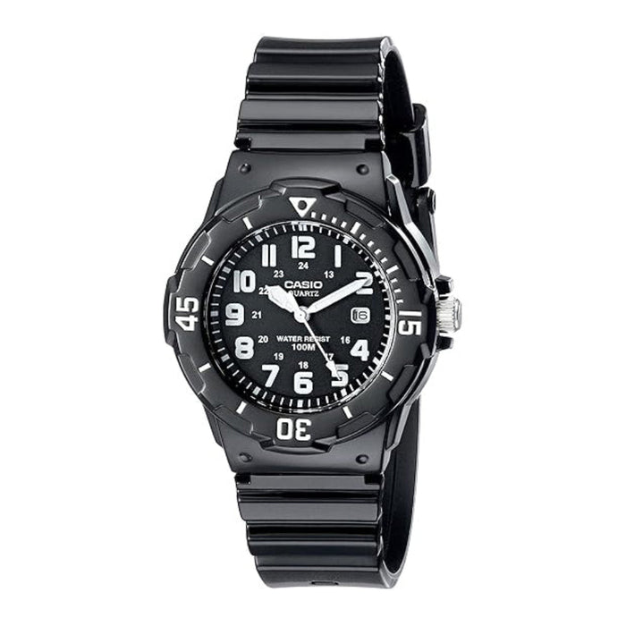 Casio Women's Black Dial Black Resin Band Analog Japanese Quartz Watch - LRW-200H-1BVDF