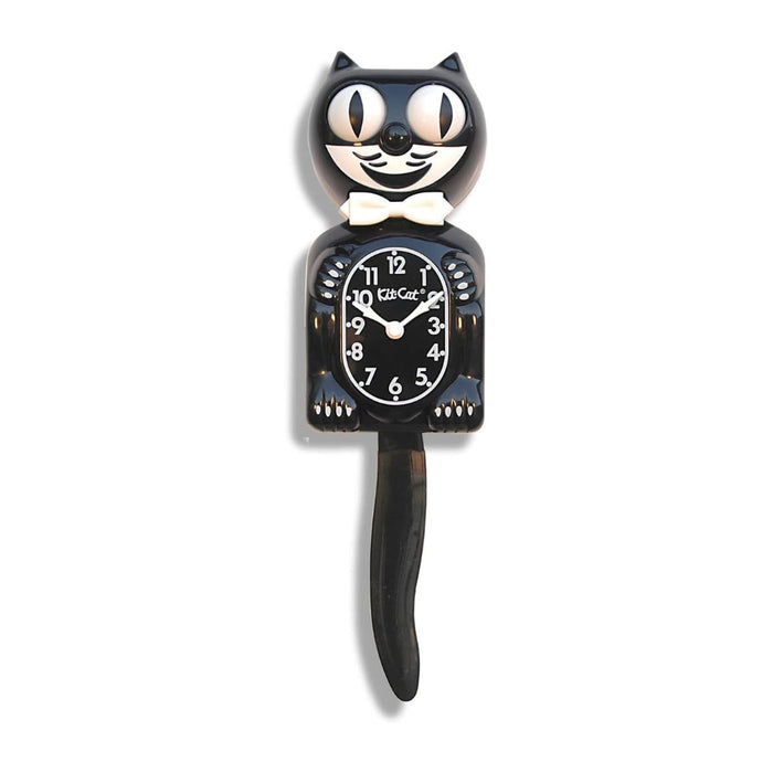 Kit Cat Klock Kid Black with Chrome Bow Tie Tuxedo Clock - BCW-01