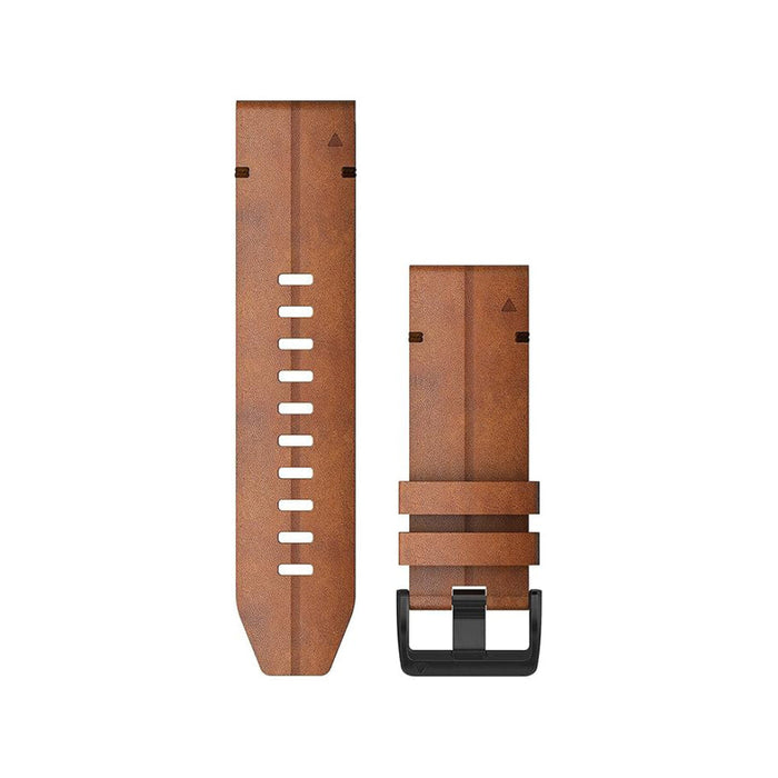 Garmin QuickFit Vented Chestnut Brown Leather Watch Band - 010-12864-05