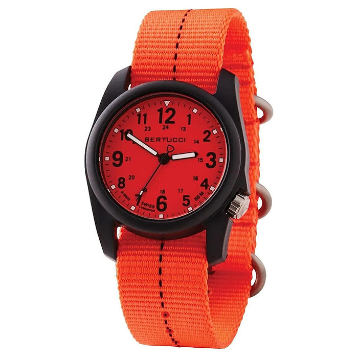 Bertucci DX3 Plus Unisex Blaze Dial Blaze with Black Dash Line Nylon Band Japanese Quartz Watch - 11121