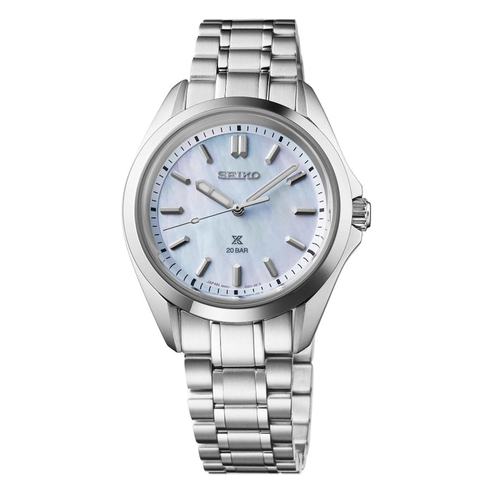 Seiko Women's Blue Dial Silver Stainless Steel Band Analog Quartz Watch - SUR607