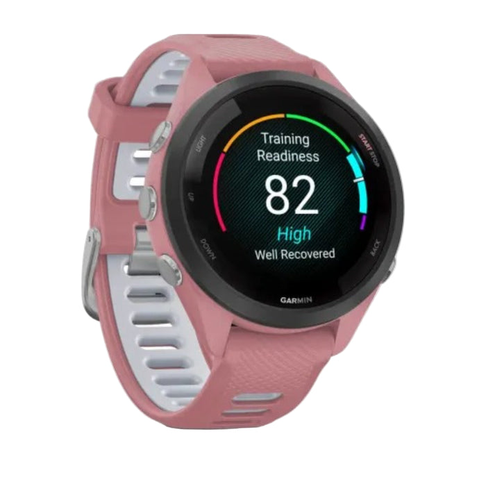 Garmin Light Pink Powder Gray Colorful Amoled Display Training Metrics Recovery Insights Forerunner 265S Running Smartwatch - 010-02810-05