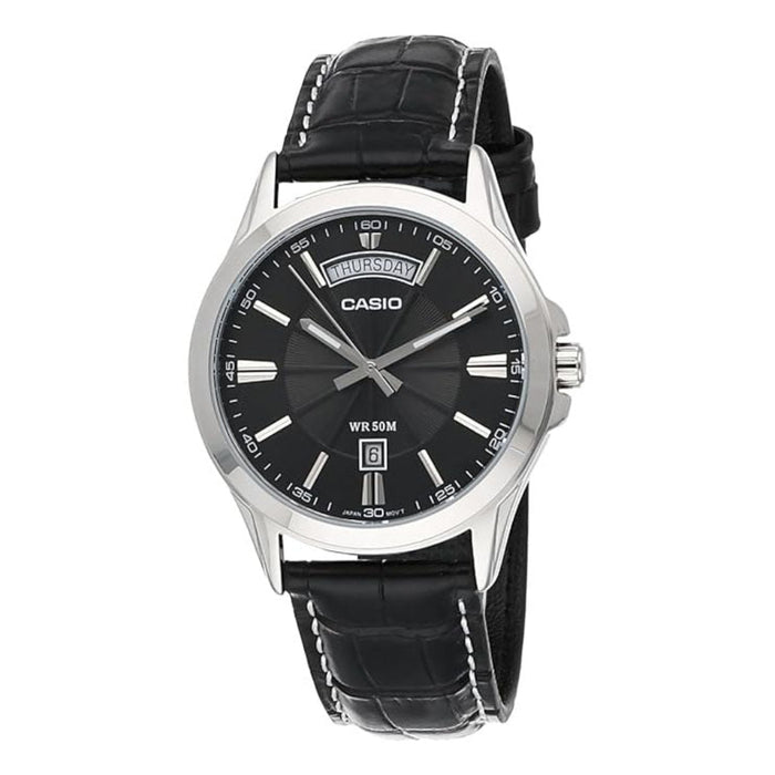 Casio Men's Black dial Black Band Digital Quartz Watch - MTP-1381L-1AVDF