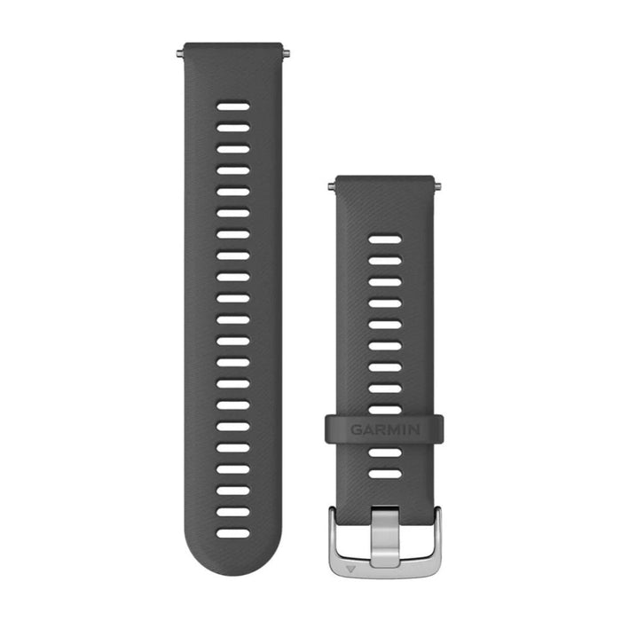 Garmin Unisex Gray With Silver Hardware Silicone 22 MM Quick Release Watch Band - 010-11251-3C