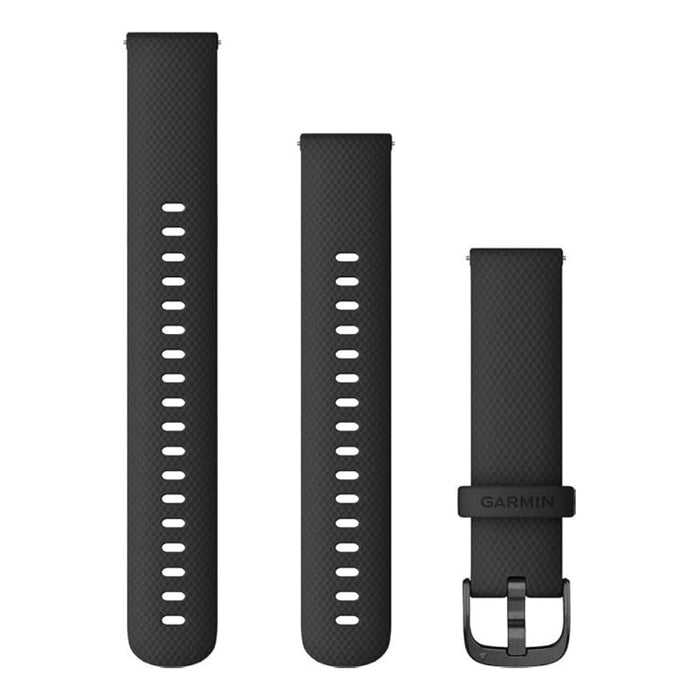 Garmin Unisex Black With Slate Hardware Silicone 18MM Quick Release Watch Band - 010-12932-01