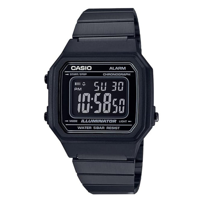 Casio Men's Black Dial Black Stainless Steel Band Digital Quartz Watch - B650WB-1BDF