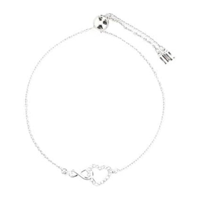 Swarovski Women's White Crystals Rhodium Plated Infinity Heart Bracelet - 5524421