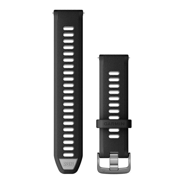 Garmin Forerunner 265 Unisex Black/Powder Gray With Slate Hardware Silicone 22 MM Quick Release Watch Band - 010-11251-A0