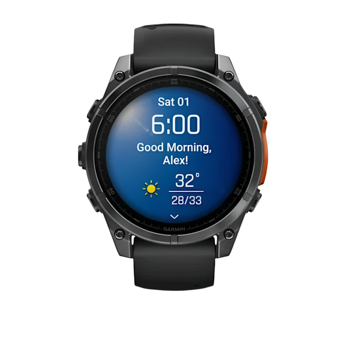 Garmin fēnix 8 Unisex Slate Gray with Black Band Amoled Long-Lasting Battery Life Dive-Rated Built-in LED Flashlight 47 Millimeters Premium Multisport GPS Smartwatch - 010-02904-00