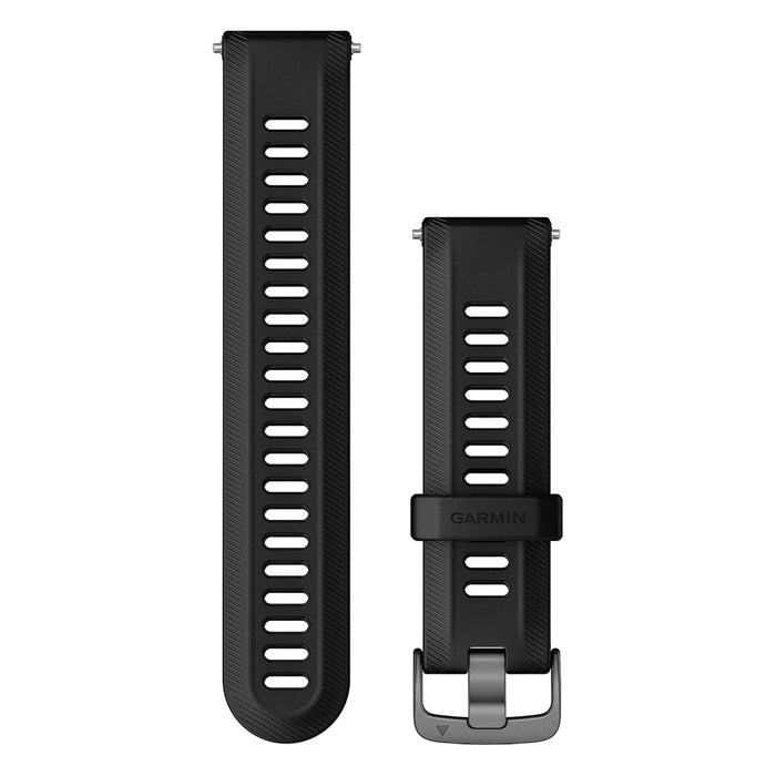 Garmin Forerunner 955 Unisex Black With Slate Hardware Silicone 22 MM Replacement Watch Band - 010-11251-3S