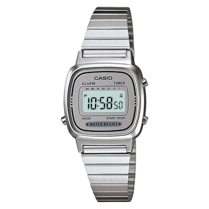 Casio Women's Silver dial Silver Band Digital Quartz Watch - LA670WA-7DF