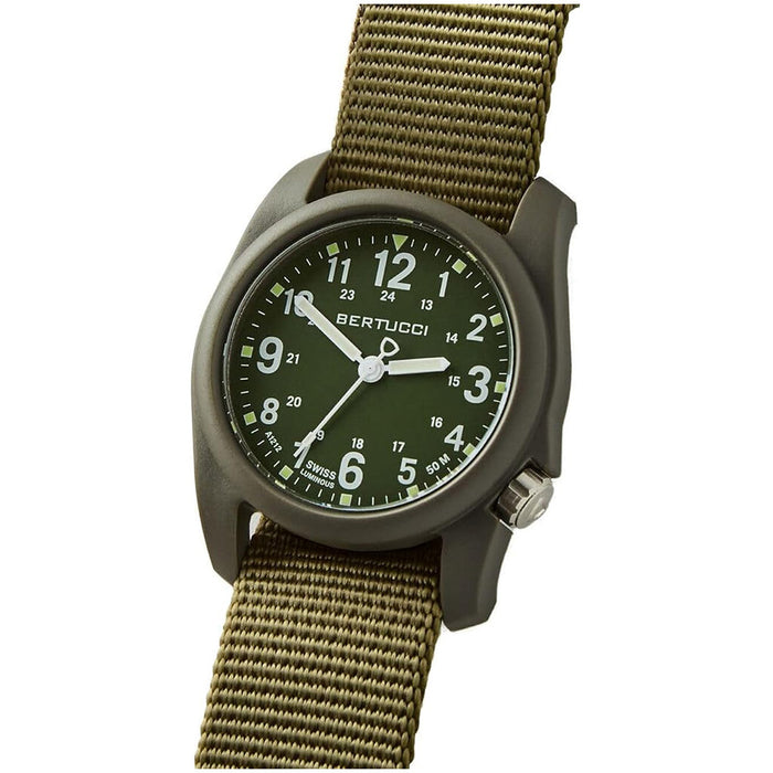 Bertucci DX3 Field Men's Olive Dial Forest Nylon Band Analog Japanese Quartz Watch - 11117
