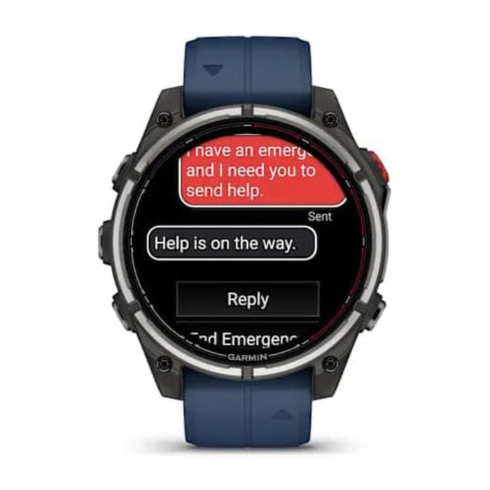 Garmin Quatix® 8 Pro – 47MM Unisex Blue Band AMOLED Display InReach® Technology For Satellite And LTE Connectivity Ultimate Nautical Smartwatch - 010-03198-50