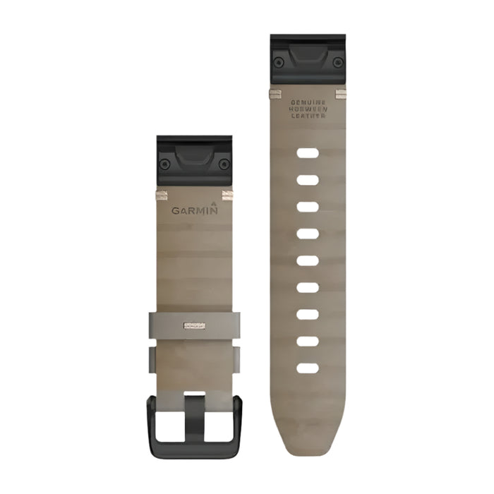 Garmin QuickFit Vented Carbon Shale Gray Suede Leather Titanium Bracelet Watch Band - 010-12876-00