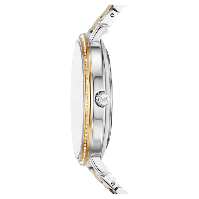 Michael Kors Pyper Three-Hand Women's White Dial Two-Tone Metal Band Analog Quartz Watch - MK4595