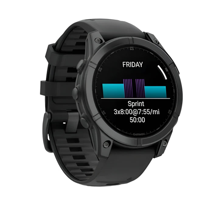 Garmin fēnix E Unisex Slate Gray Steel with Black Band Amoled Long-Lasting Battery Life 47 Millimeters Premium Multisport GPS Smartwatch - 010-03025-03