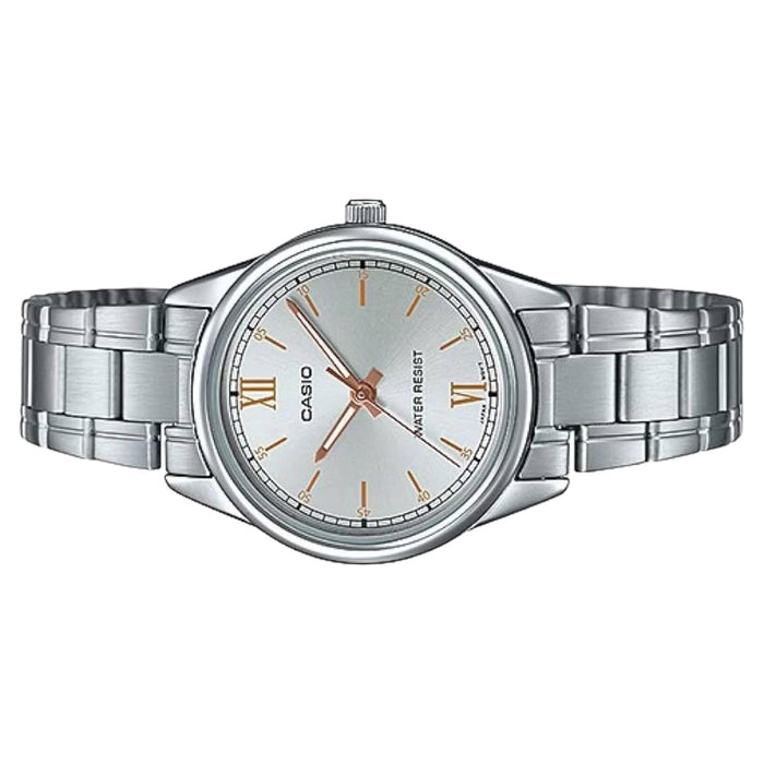 Casio Women's Silver Dial Silver Stainless Steel Band Analog Japanese Quartz Watch - LTP-V005D-7B2UDF