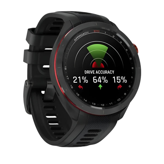 Garmin Approach S70 Black Ceramic Bezel with Black Silicone Band 47mm Premium GPS Golf Watch - 010-02746-02