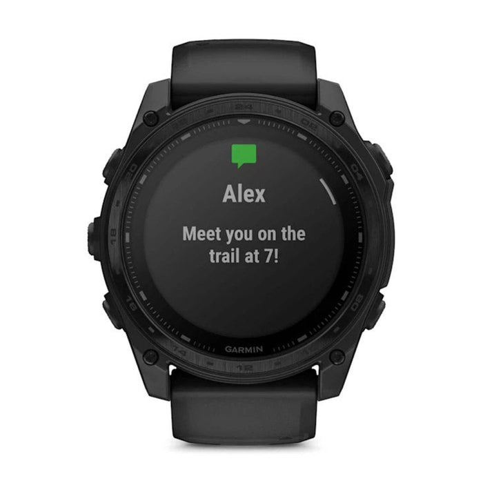 Garmin tactix® 8 51MM Unisex Black With Titanium Caseback And Black Silicone Band Solar Charged Display Includes Applied Ballistics Ultralight™ Solver Premium Tactical GPS Smartwatch - 010-03407-00