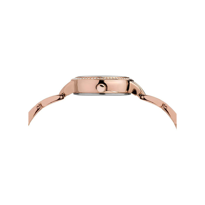 Timex Womens Dress Rose Gold-Tone Bracelet Mother of Pearl Analog Dial Swarovski Crystals Watch - TW2T58500