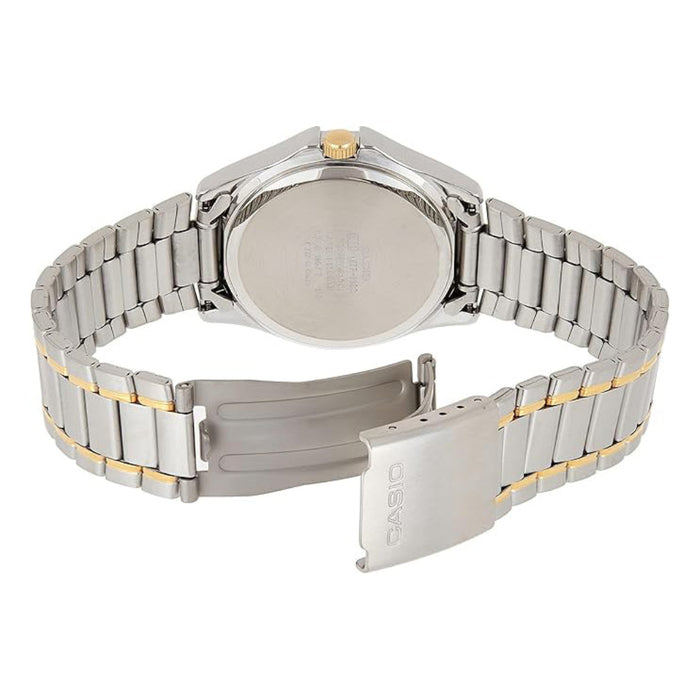 Casio Men's Silver Dial Two Tone Stainless Steel Band Analog Japanese Quartz Watch - MTP-1183G-7ADF