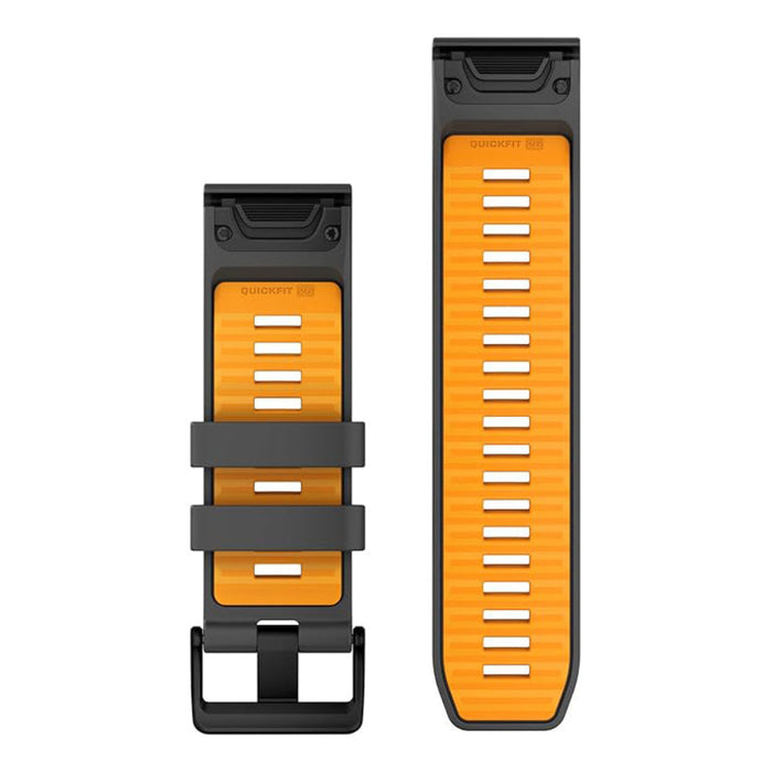 Garmin Unisex Graphite/Spark Orange Silicone 26MM QuickFit Watch Band - 010-13393-05