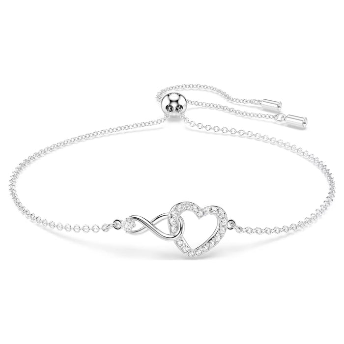 Swarovski Women's White Crystals Rhodium Plated Infinity Heart Bracelet - 5524421