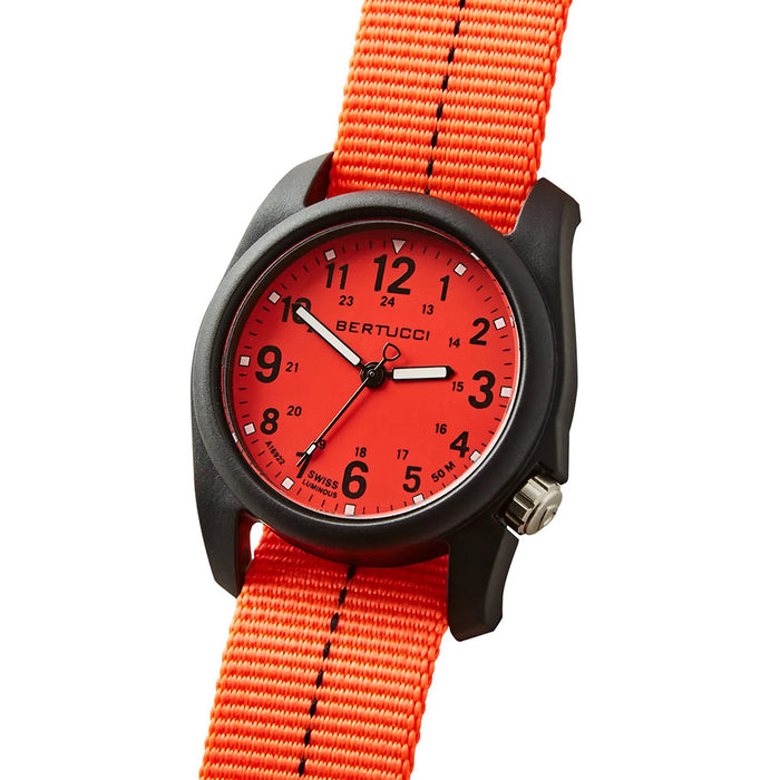 Bertucci DX3 Plus Unisex Blaze Dial Blaze with Black Dash Line Nylon Band Japanese Quartz Watch - 11121