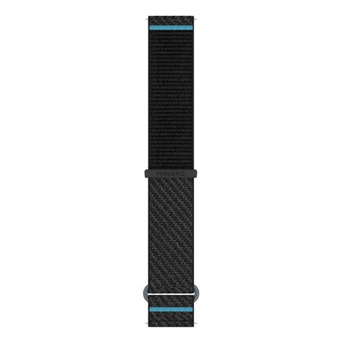 Garmin Unisex Black/Azure ComfortFit Fabric 20MM Quick Release Watch Band - 010-13900-00