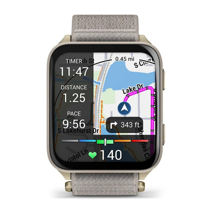 Garmin Venu® X1 Unisex Soft Gold With Titanium Caseback And French Gray ComfortFit Nylon Band AMOLED Display Advanced Health And Fitness Features Thin And Lightweight GPS Smartwatch - 010-02980-08