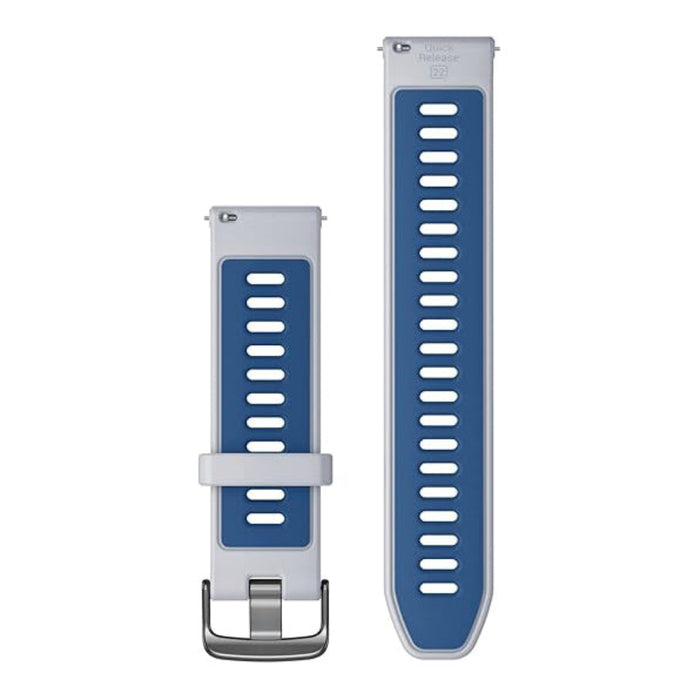 Garmin Forerunner 265 Unisex Whitestone/Tidal Blue With Slate Hardware Silicone 22 MM Quick Release Watch Band - 010-11251-A1