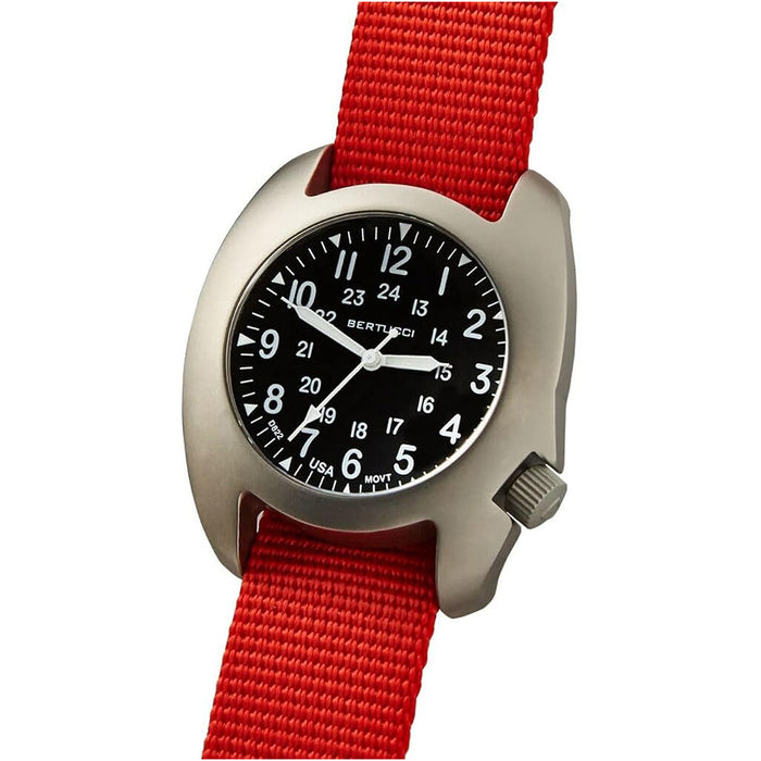 Bertucci D-3T Retroform Epic Men's Black Dial Nasa Orange Nylon Band Analog Japanese Quartz Watch - 17021